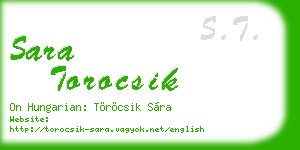 sara torocsik business card